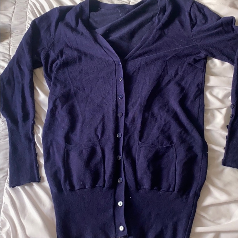 Blue Slim Fit Cardigan